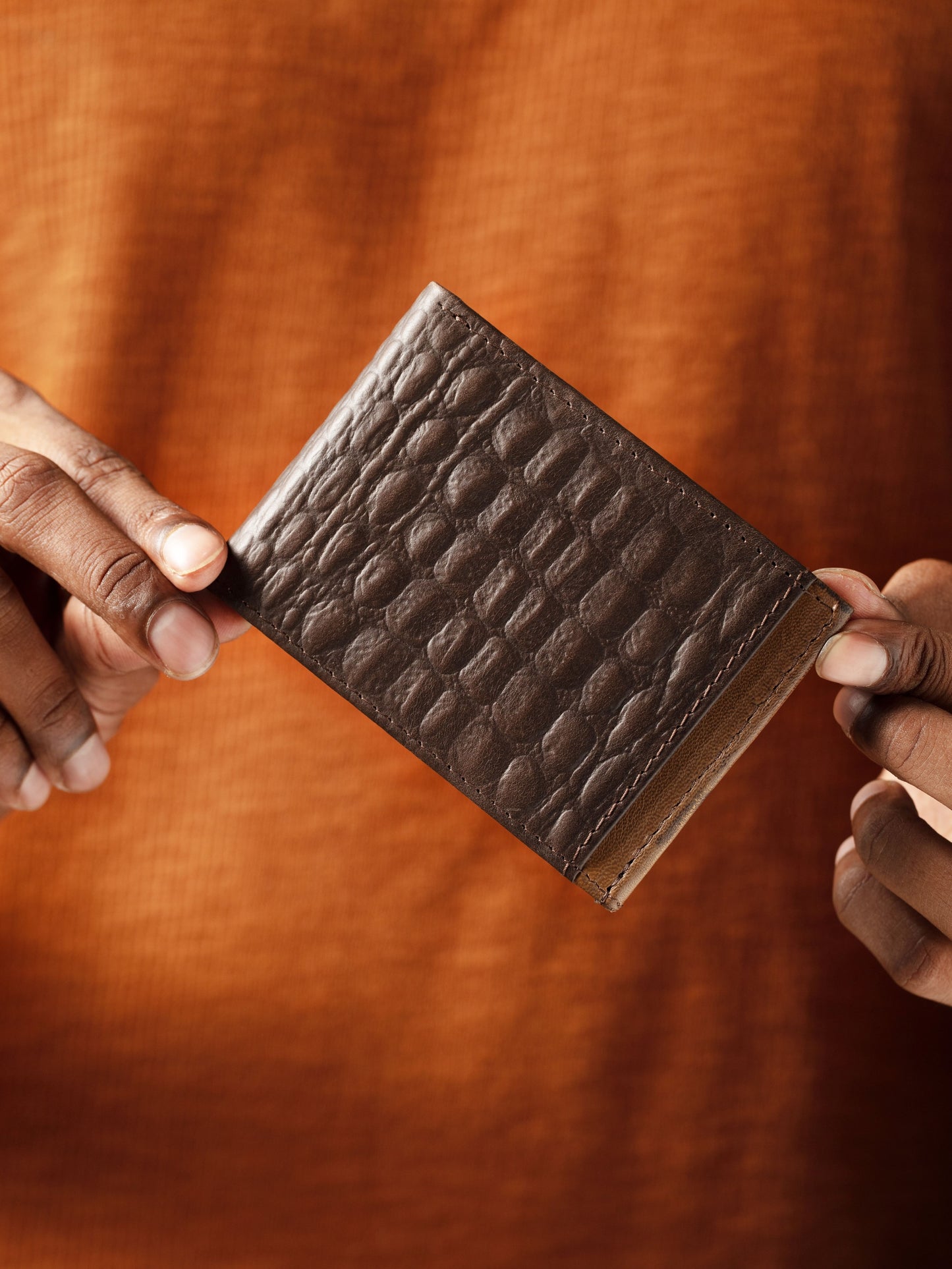 Everyday Slim Wallet - Embossed Croc in Java