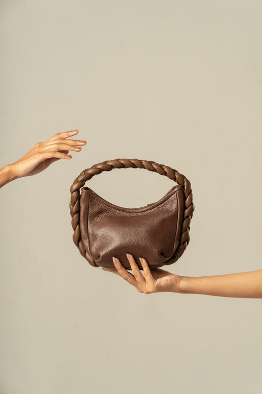 Jada- Braided Handbag in Chestnut Allure
